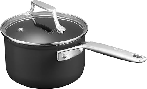 MSMK 1.5 Quart Saucepan with lid, Burnt also Non stick, Induction, Scratch-resistant, Small Cooking Pot - My Kitchen Products