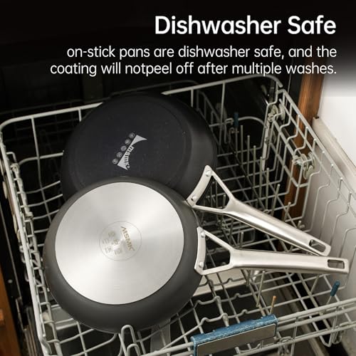 MsMk 8 inch Small Frying Pan with Lid, Burnt also Non stick Omelette pan, PFOA Free Non-Toxic, Scratch-resistant, for gas, electric and induction - My Kitchen Products
