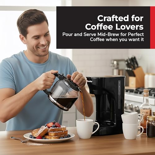 Mueller 12-Cup Drip Coffee Maker - Borosilicate Carafe, Auto-Off, Reusable Filter, Anti-Drip, Keep-Warm Function, Clear Water Level Window Coffee Machine, Kitchen Essentials & Accessories - My Kitchen Products