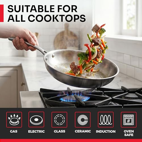 Mueller 17-Piece Stainless Steel Pots and Pans Set – Tri-Ply Ultra-Clad Pro Cookware Set, Induction Ready, Oven Safe, Even-Heat Aluminum Core, Includes Skillets, Saucepans, Dutch Oven, Stockpot - My Kitchen Products