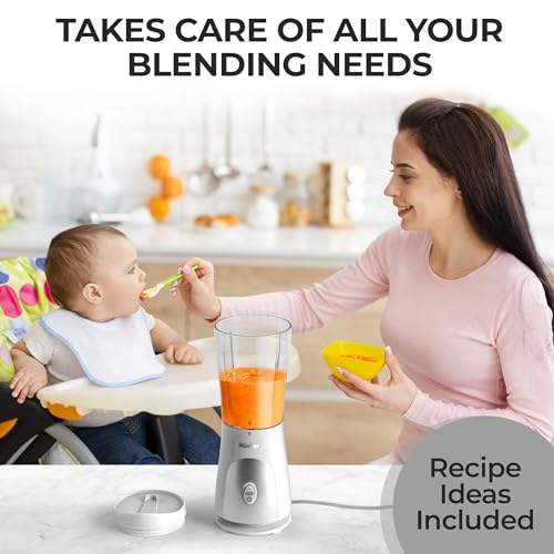 Mueller Heavy-Duty Personal Blender for Shakes and Smoothies with a 15 Oz Travel Cup and Lid, Juices, Baby Food, Portable Blender & Food Processor, White - My Kitchen Products