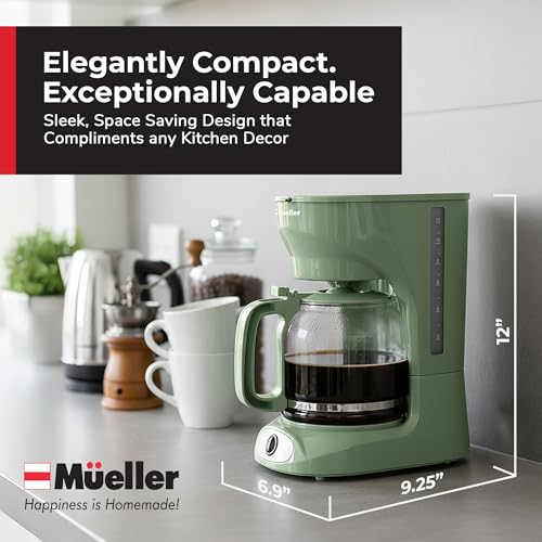 MUELLER HOME 12-Cup Drip Coffee Maker, Green, Borosilicate Carafe - My Kitchen Products