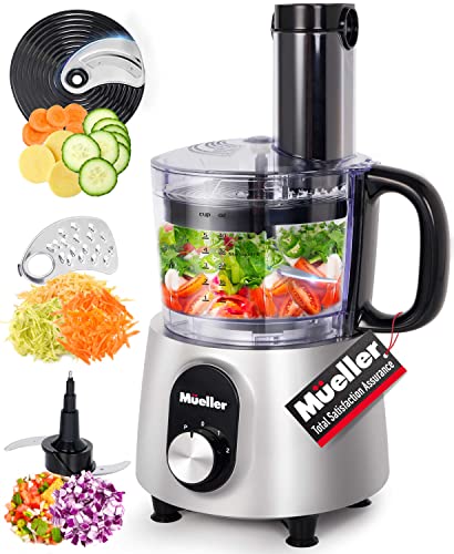 Mueller Ultra Prep Food Processor Chopper for Dicing, Slicing, Shredding, Mincing, and Pureeing, Food Chopper for Vegetables, Meat, Grains, Nuts, 8 Cup, Silver - My Kitchen Products