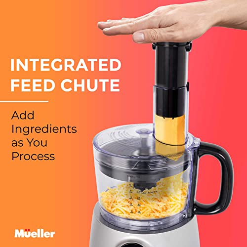 Mueller Ultra Prep Food Processor Chopper for Dicing, Slicing, Shredding, Mincing, and Pureeing, Food Chopper for Vegetables, Meat, Grains, Nuts, 8 Cup, Silver - My Kitchen Products