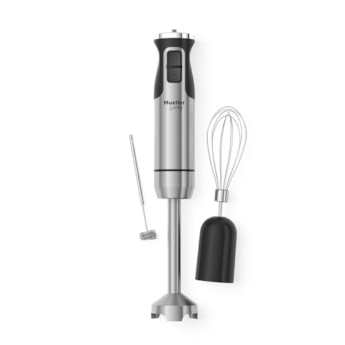 MuellerLiving Ultra-Stick Immersion Hand Blender, 500W Heavy Duty Motor, 8-Speed Turbo Setting, Includes Blending