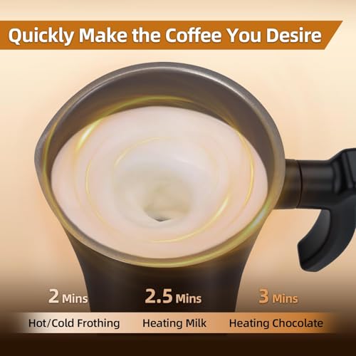 MUMAO Milk Frother, 4-in-1 Electric Milk Steamer, 350ml/11.8oz Automatic Frother for Coffee, Warm and Cold Foam Maker for Latte, Cappuccino and Hot Chocolate (Black) - My Kitchen Products