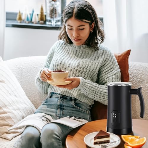MUMAO Milk Frother, 4-in-1 Electric Milk Steamer, 350ml/11.8oz Automatic Frother for Coffee, Warm and Cold Foam Maker for Latte, Cappuccino and Hot Chocolate (Black) - My Kitchen Products
