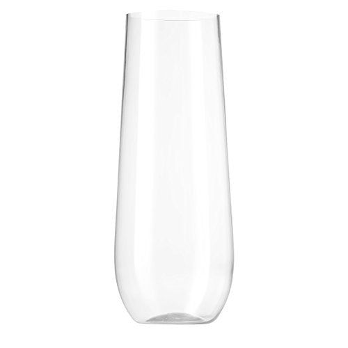 Munfix 36 Pack Stemless Plastic Champagne Flutes Disposable 9 Oz Clear Plastic Toasting Glasses Shatterproof Recyclable and BPA-Free - My Kitchen Products