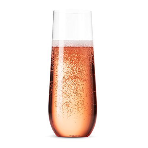 Munfix 36 Pack Stemless Plastic Champagne Flutes Disposable 9 Oz Clear Plastic Toasting Glasses Shatterproof Recyclable and BPA-Free - My Kitchen Products