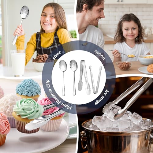 Mwellewm 18Pcs Serving Utensils, Serving Spoons for Buffet, Serving Tongs for Food, Slotted Spoons, Stainless Steel Banquet Cutlery Set for Parties Weeding Birthday Entertaining Catering(Silver) - My Kitchen Products