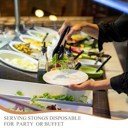 Mwellewm 36Pcs Plastic Serving Utensils Set Large Disposable Serving Spoons Forks Tongs for Serving Food 8.5'' Heavy Duty Black Large Party Utensils Supplies for Buffet Restaurant Dinner Salad Soup - My Kitchen Products