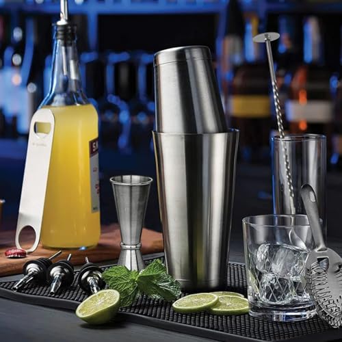 Mwellewm Cocktail Shaker Boston Shaker Set 15 Pcs Professional Bartender Kit Bar Shaker Stainless Steel Drink Shaker Bartending Martini Shaker Tin Mixed Alcohol Shaker Tool for Beginner(Silver) - My Kitchen Products