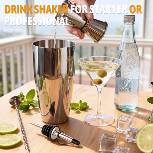 Mwellewm Cocktail Shaker Set, Boston Shakers Bartending Professional Bartender Kit Bartender Beginner Mixed Alcohol Martini Shaker Tins Tool for Bar Drink - My Kitchen Products
