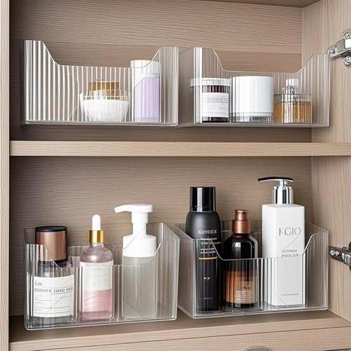 MZYIWUU 2 Pack Cabinet Door Organizer, Adhesive Wall Mounted Organizer Bins, Clear Storage Caddy, Stackable Basket for Kitchen Cabinets, Bathroom, Pantry, Office, and Tabletop Organization - My Kitchen Products