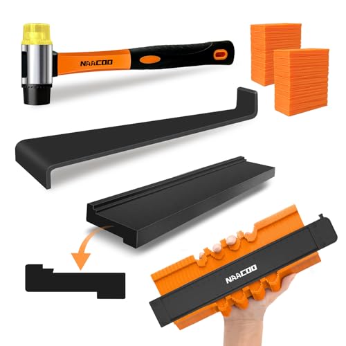 NAACOO Laminate/Vinyl Flooring Tools, Tapping Block for Vinyl Plank Flooring-Double Sided with Notches,10In Contour