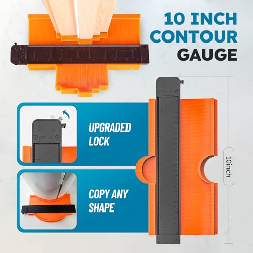 NAACOO Laminate/Vinyl Flooring Tools, Tapping Block for Vinyl Plank Flooring-Double Sided with Notches,10In Contour Gauge, Pull Bar, 40Pcs Floor Spacers,Rubber Mallet. Universal Floor Installation kit - My Kitchen Products