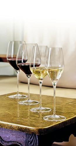 Nachtmann Supreme Champagne Flutes – Set of 4 Lead-Free 10.1 oz Crystal Stemware with Slimline Shape & Sparkling Point, Refined Glasses for Prosecco, Weddings, Events, Entertaining Guests - My Kitchen Products
