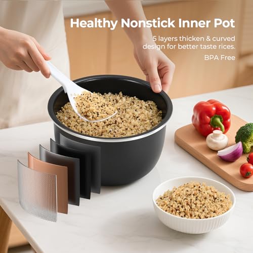 Narcissus 3.5-Cup Rice Cooker for 1-3 People, Multifunctional for Rice, Oatmeal, Quinoa - Slow Cook, Steam, Cook Rice & Steam Dish Together, Rice White - My Kitchen Products