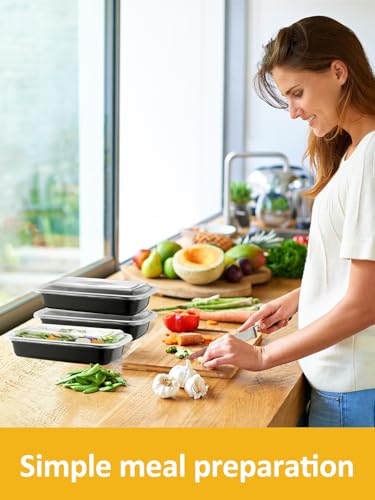 NEEBAKE 60 Sets 28oz Meal Prep Container - Reusable Plastic Food Storage Containers with Lids, Fits Microwave, Freezer and Dishwasher Safe - My Kitchen Products