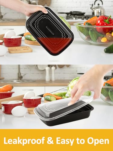 NEEBAKE 60 Sets 28oz Meal Prep Container - Reusable Plastic Food Storage Containers with Lids, Fits Microwave, Freezer and Dishwasher Safe - My Kitchen Products