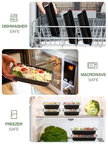 NEEBAKE 60 Sets 28oz Meal Prep Container - Reusable Plastic Food Storage Containers with Lids, Fits Microwave, Freezer and Dishwasher Safe - My Kitchen Products
