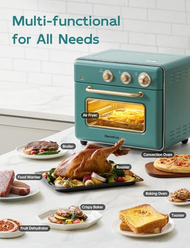 Neretva [21 QT& 6-in-1] Toaster Oven & Air Fryer, Compact Toaster Ovens Countertop with 5 Slices 1500W Rapid Heat Air Fryer Toaster Oven Combo Stainless Steel for Bake/Toast/Broil/Air Fryer/Defrost - My Kitchen Products