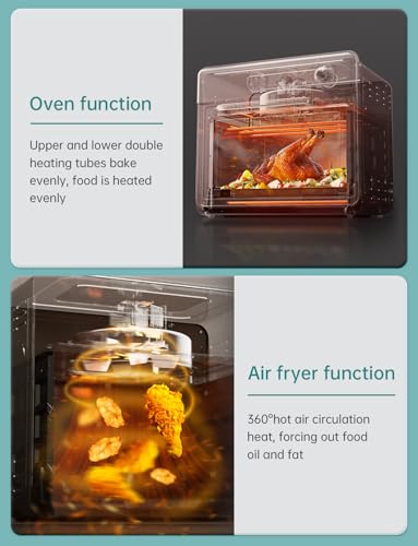 Neretva [21 QT& 6-in-1] Toaster Oven & Air Fryer, Compact Toaster Ovens Countertop with 5 Slices 1500W Rapid Heat Air Fryer Toaster Oven Combo Stainless Steel for Bake/Toast/Broil/Air Fryer/Defrost - My Kitchen Products