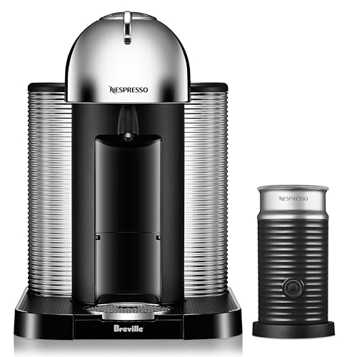 Nespresso Vertuo Coffee and Espresso Maker by Breville, Chrome with Aeroccino Milk Frother - My Kitchen Products