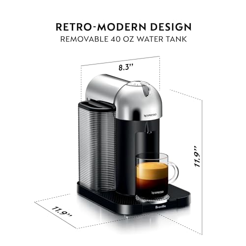 Nespresso Vertuo Coffee and Espresso Maker by Breville, Chrome with Aeroccino Milk Frother - My Kitchen Products