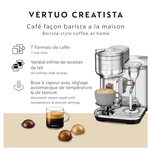 Nespresso Vertuo Creatista Coffee and Espresso Maker by Breville, Brushed Stainless Steel - My Kitchen Products