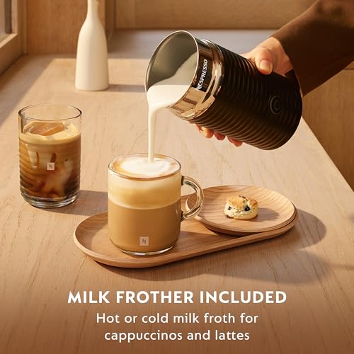 Nespresso Vertuo Next Premium Coffee and Espresso Maker by Breville with Aeroccino Milk Frother, Creamy White Dark Chrome - My Kitchen Products