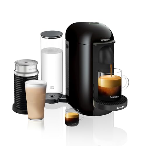 Nespresso Vertuo Plus Coffee and Espresso Maker by Breville, Ink Black with Aeroccino Milk Frother - My Kitchen Products