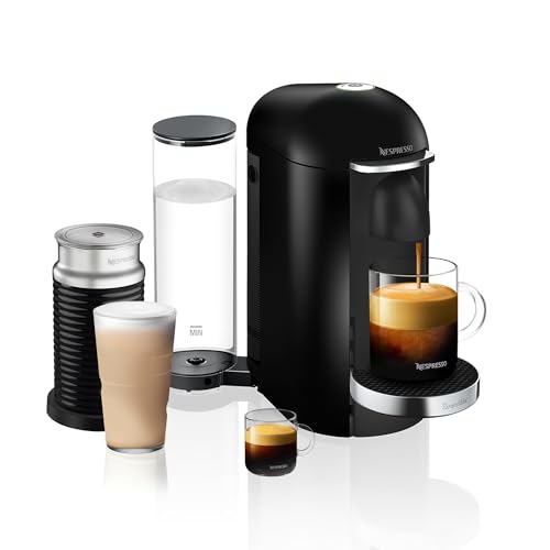 Nespresso Vertuo Plus Deluxe Coffee and Espresso Maker by Breville, Piano Black with Aeroccino Milk Frother - My Kitchen Products