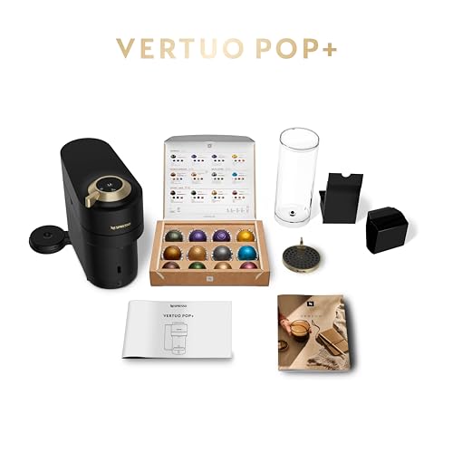 Nespresso Vertuo Pop+ Coffee and Espresso Maker by Breville, Matte Black Gold - My Kitchen Products