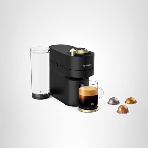 Nespresso Vertuo Pop+ Coffee and Espresso Maker by Breville, Matte Black Gold - My Kitchen Products