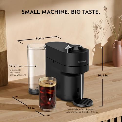 Nespresso Vertuo Pop+ Deluxe Coffee and Espresso Maker by De'Longhi, Black Matte Dark Chrome - My Kitchen Products