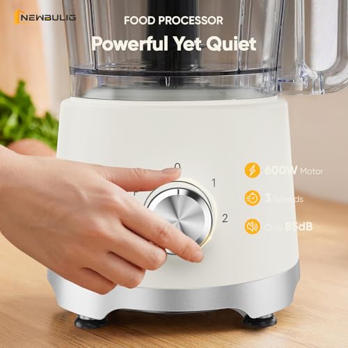NEWBULIG 10.5 Cups Food Processor, Versatile Food processors with 5 Blades, 600W Powerful Meat Grinder for Slicing, Shredding, Chopping, Kneading, Dishwasher Safe, for Meat, Vegetables, Fruit, Dough - My Kitchen Products