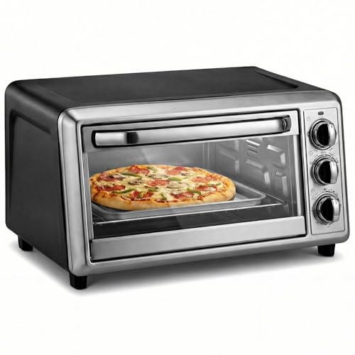 NEWBULIG 19QT Countertop Toaster Oven, 5-in-1 Multi-Functional Oven for Baking, Pizza, Broiling, Includes Baking Tray, Baking Rack, 0-450°F Temperature Control, 60-Min Timer, Stainless Steel - My Kitchen Products