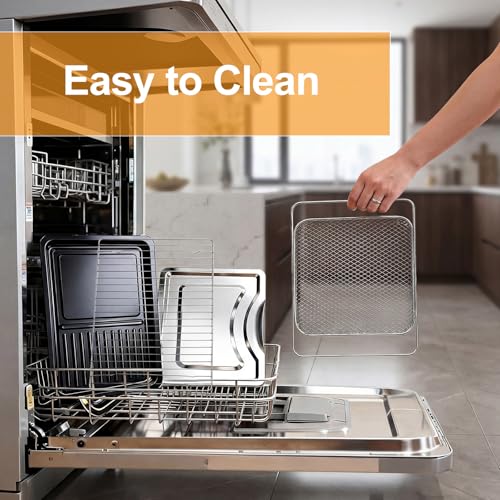 NEWBULIG 30QT Air Fryer Toaster Oven, 13-in-1 Multi-Function Smart Airfryer, Large Countertop Air Fryer Oven, 0-450°F Heating Control, 120 Min Timer, Chrome Fry Basket, Interior Light - My Kitchen Products
