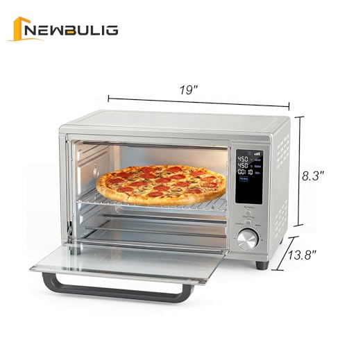 NEWBULIG 30QT Air Fryer Toaster Oven, 13-in-1 Multi-Function Smart Airfryer, Large Countertop Air Fryer Oven, 0-450°F Heating Control, 120 Min Timer, Chrome Fry Basket, Interior Light - My Kitchen Products