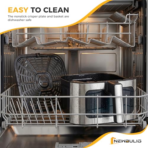 NEWBULIG Air Fryer 6.34QT Airfryer with Visible Window Stainless Steel - My Kitchen Products