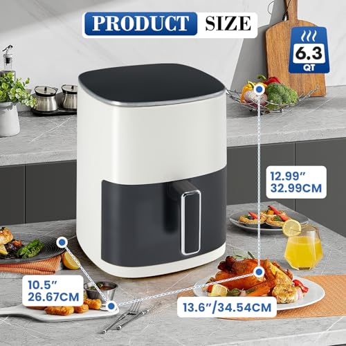 NEWBULIG Air Fryer, 6QT Square Airfryer with Visual Window, 400℉ Fast Heating Air Fryers Oven with Timer, Auto-Off, Non Toxic & Non Stick, Multiple 12 Modes for Roast, Bake, Dehydrate, Fry, Reheat - My Kitchen Products
