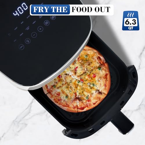 NEWBULIG Air Fryer, 6QT Square Airfryer with Visual Window, 400℉ Fast Heating Air Fryers Oven with Timer, Auto-Off, Non Toxic & Non Stick, Multiple 12 Modes for Roast, Bake, Dehydrate, Fry, Reheat - My Kitchen Products