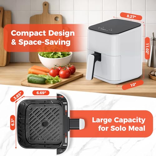 NEWBULIG Air Fryer, Compact Digital 3 Qt Airfryer with Nonstick Plate & Dishwasher Safe Basket, Quick Easy Meals, Features Auto Shutoff and Simple Touchscreen, Ideal for Small Spaces - My Kitchen Products