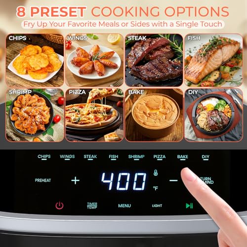 NEWBULIG Air Fryer，4QT Small AirFryer with Easy View Window and Interior Light, Digital Touchscreen with 8 Presets for Custom Cooking, Nonstick and Dishwasher Safe Basket, Black - My Kitchen Products
