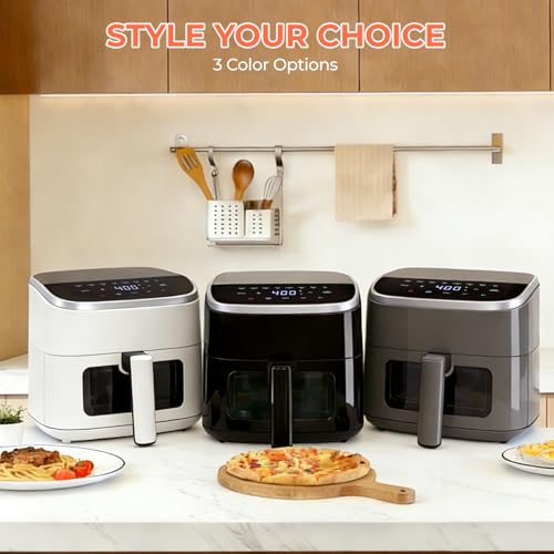 NEWBULIG Air Fryer，4QT Small AirFryer with Easy View Window and Interior Light, Digital Touchscreen with 8 Presets for Custom Cooking, Nonstick and Dishwasher Safe Basket, Black - My Kitchen Products