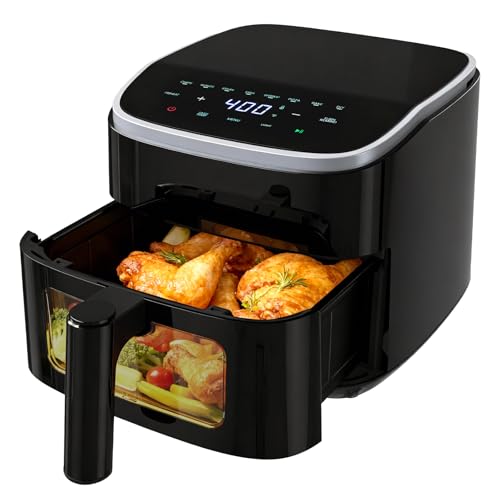 NEWBULIG Air Fryer，4QT Small AirFryer with Easy View Window and Interior Light, Digital Touchscreen with 8 Presets for Custom Cooking, Nonstick and Dishwasher Safe Basket, Black - My Kitchen Products