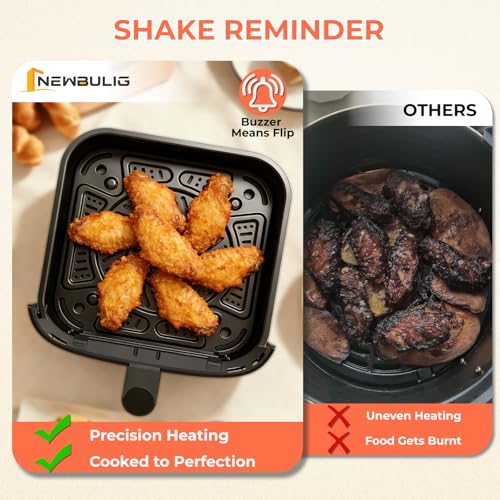 NEWBULIG Air Fryer，4QT Small AirFryer with Easy View Window and Interior Light, Digital Touchscreen with 8 Presets for Custom Cooking, Nonstick and Dishwasher Safe Basket, Black - My Kitchen Products