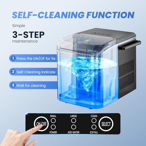 NEWBULIG Ice Makers Countertop with Handle, Portable Ice Machine, 9 Bullet Ice Cubes in 6 Mins, 26lbs in 24Hrs, Auto-Cleaning, with Basket and Scoop, for Home, Kitchen, RV, Camping,Black - My Kitchen Products