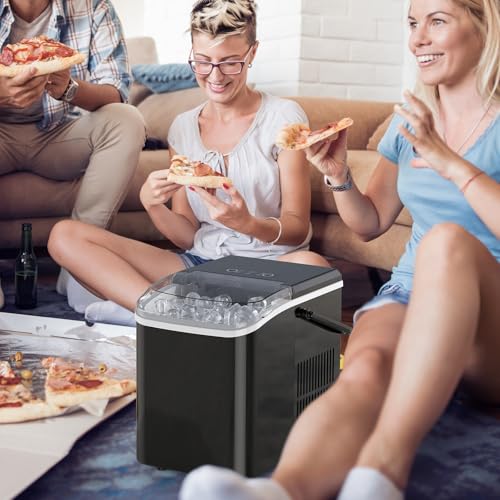 NEWBULIG Ice Makers Countertop with Handle, Portable Ice Machine, 9 Bullet Ice Cubes in 6 Mins, 26lbs in 24Hrs, Auto-Cleaning, with Basket and Scoop, for Home, Kitchen, RV, Camping,Black - My Kitchen Products
